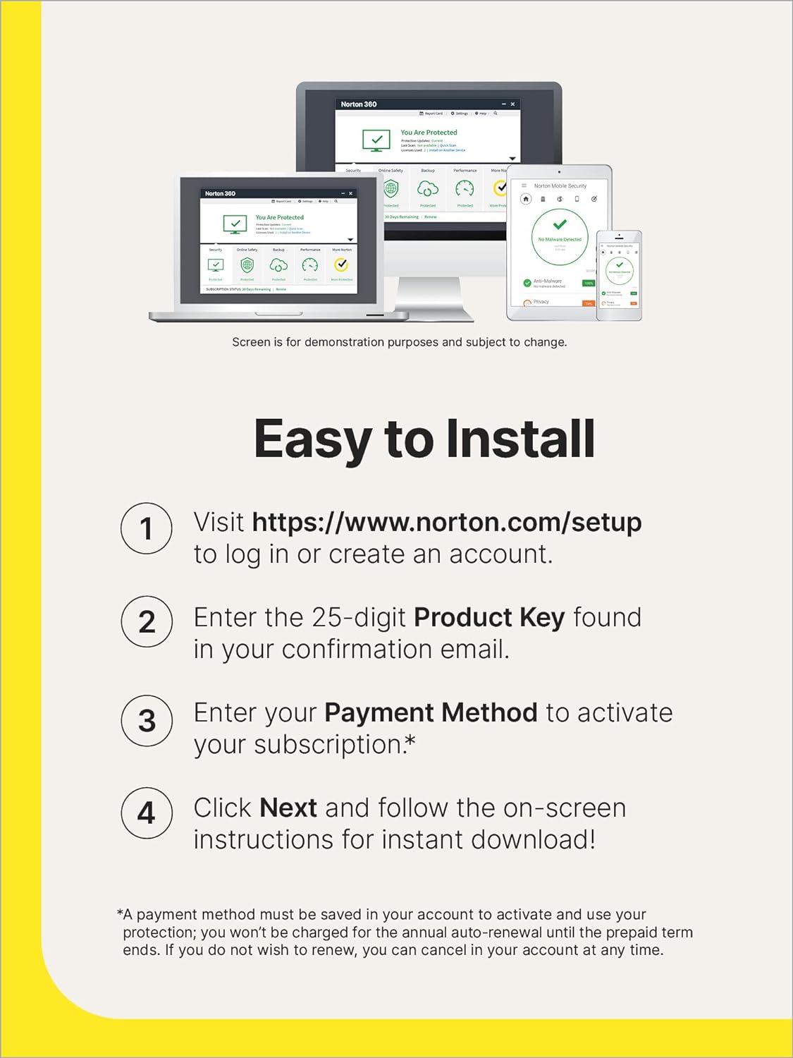 Norton 360 (PC/Mac) | Continuous Protection | Cloud Backup | 1-Year Subscription |  Digital Download